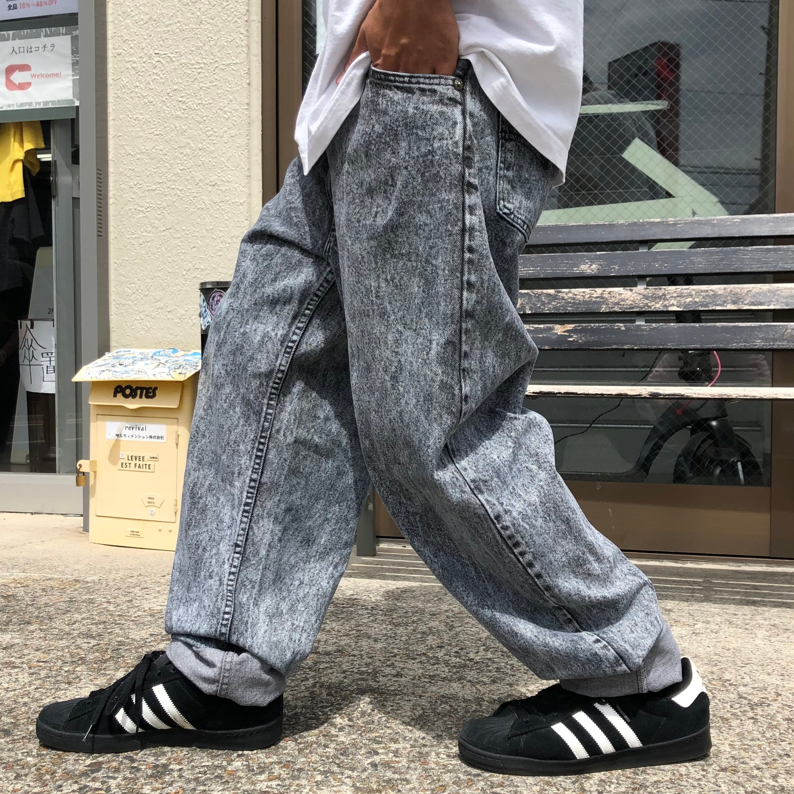 グリーン・ホワイト系 完成品♪ •90's USA製 Levi's 550 ワイド ...