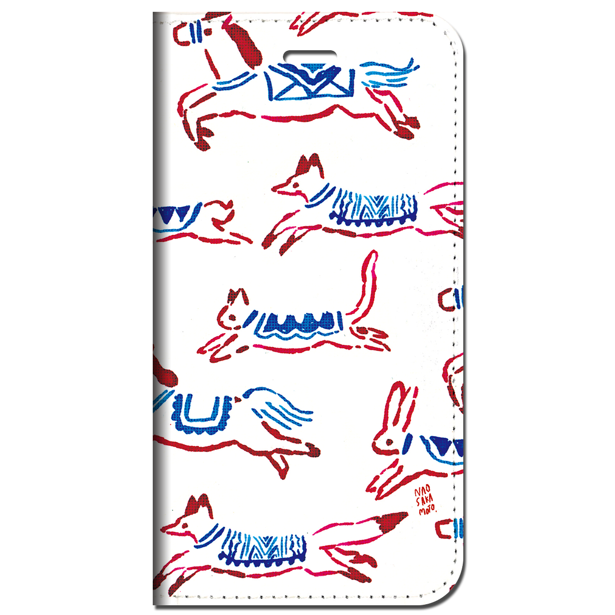 iPhone対応 スマホ 手帳型ケース かけっこ レッド キュート イラスト 【iPhone17 / iPhone16 / iPhone16e / iPhoneSE 他 iPhone各機種対応】 st56