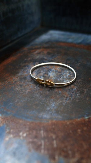 【1970s】CARTIER カルティエ K18 イエロー ゴールド & シルバー バングル 《コンビ ブレスレット ヴィンテージ オールド メンズ レディース》