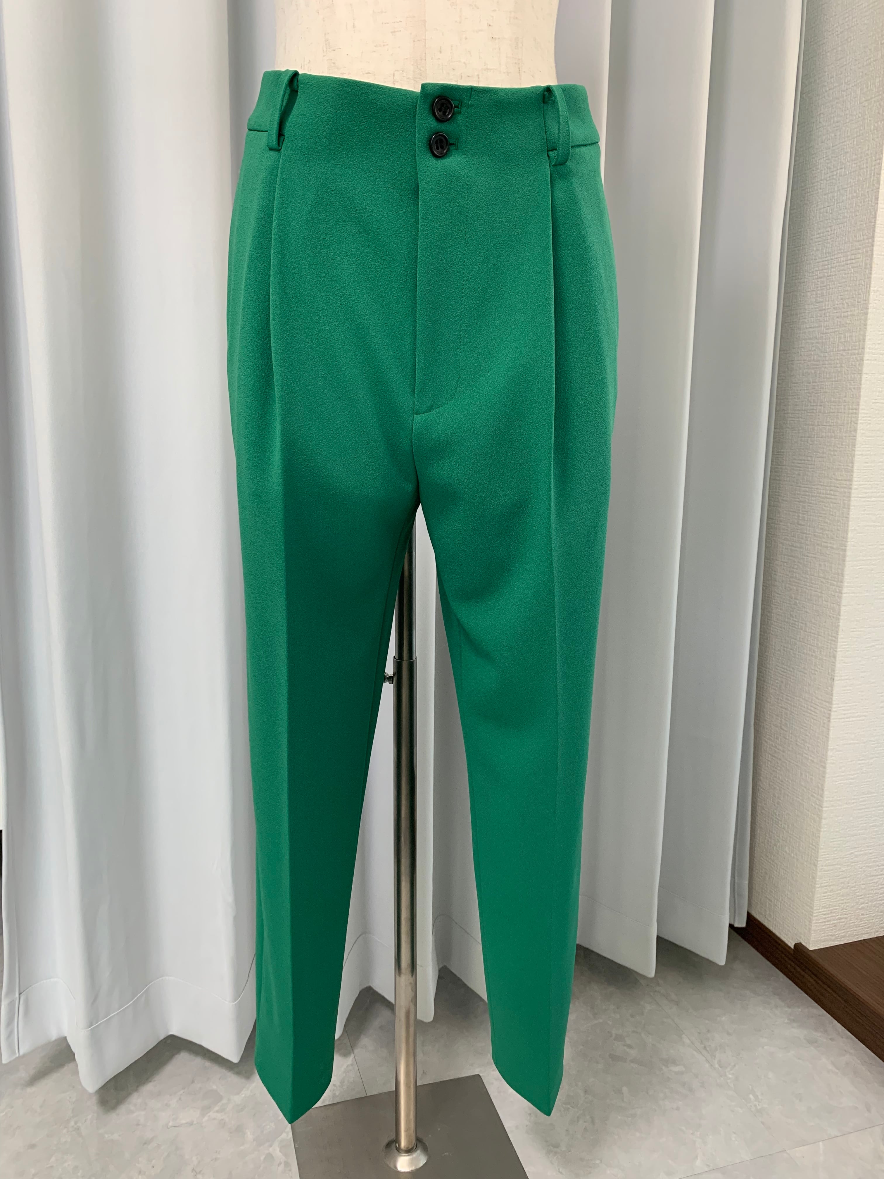 【PASSIONE】ツイルセンタープレスカラースラックスパンツ