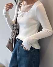 Round neck rib Knit T20180