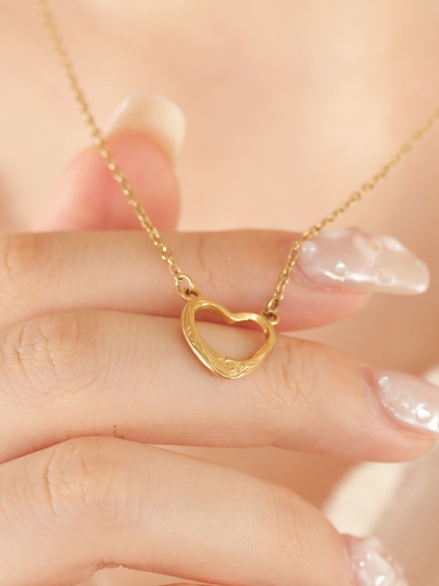 316L hawaiian heart ellipse necklace #n67