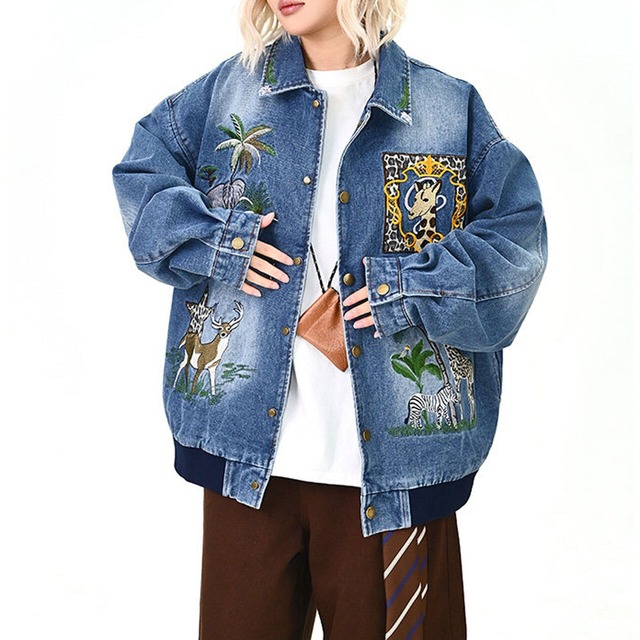 サファリエンブロイダリーデニムブルゾン   R01542