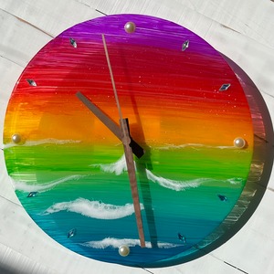 【over the rainbow 】壁掛け時計/ yes.art.f