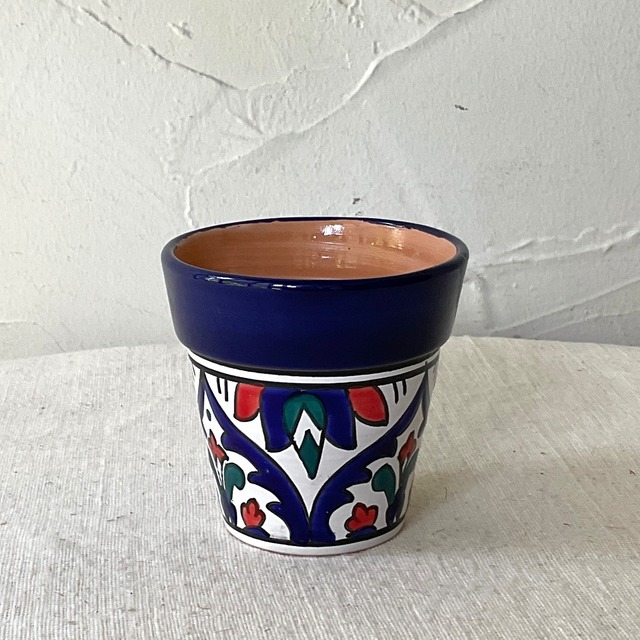 【チュニジア陶器】ガーデンポットミニ