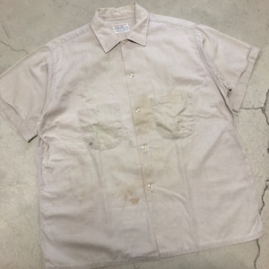 1960'S VINTAGE S/S COTTON SHIRT BEIGE