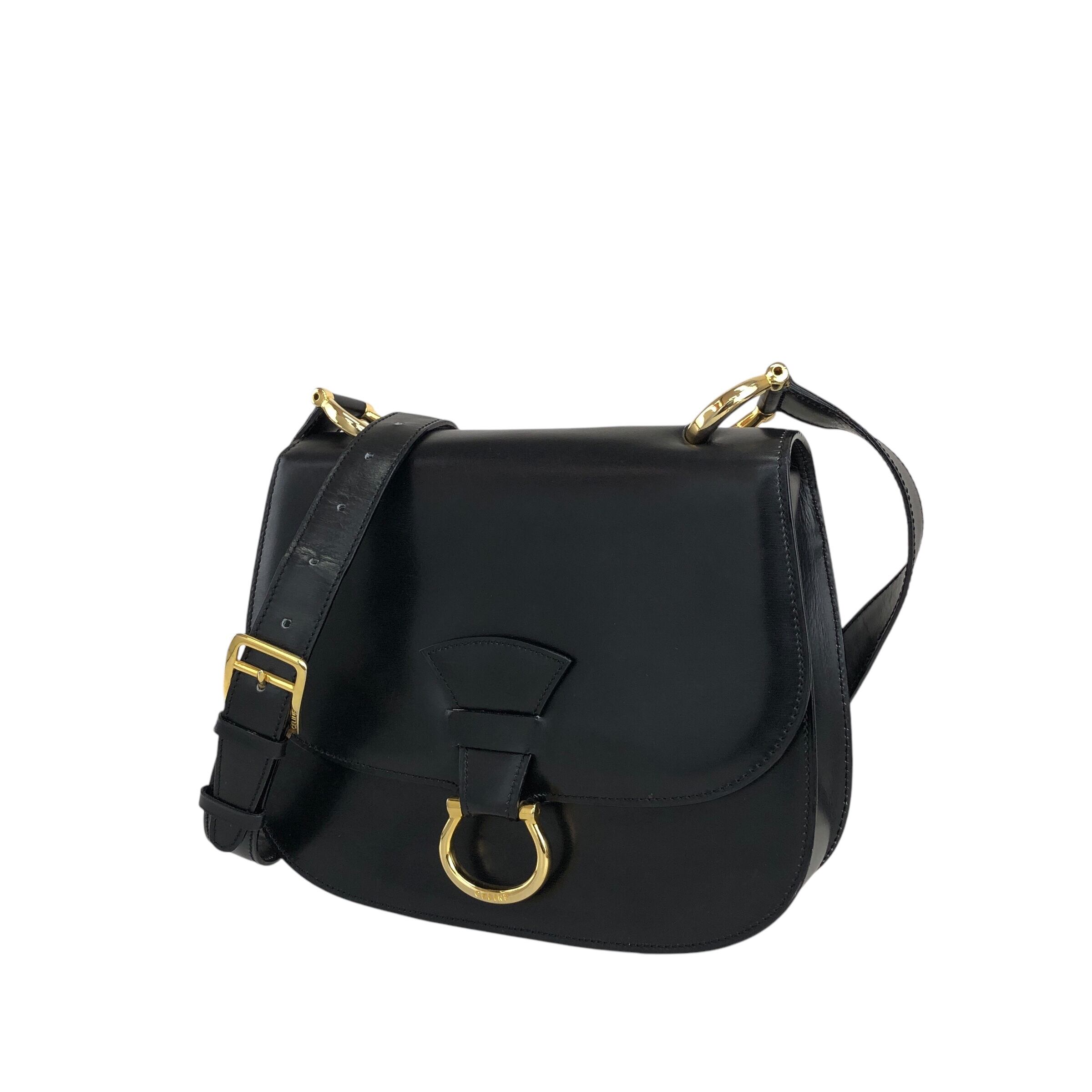 CELINE セリーヌ ショルダーバッグ ブラック ホースビット レザー