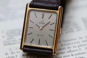 【OMEGA】 1970’s デヴィル タンク型 レクタンギュラー　『フルオリジナル』 角型 2針 ゴールド  ボーイズ 手巻き Vintagewatch / Deville/ Cal.625