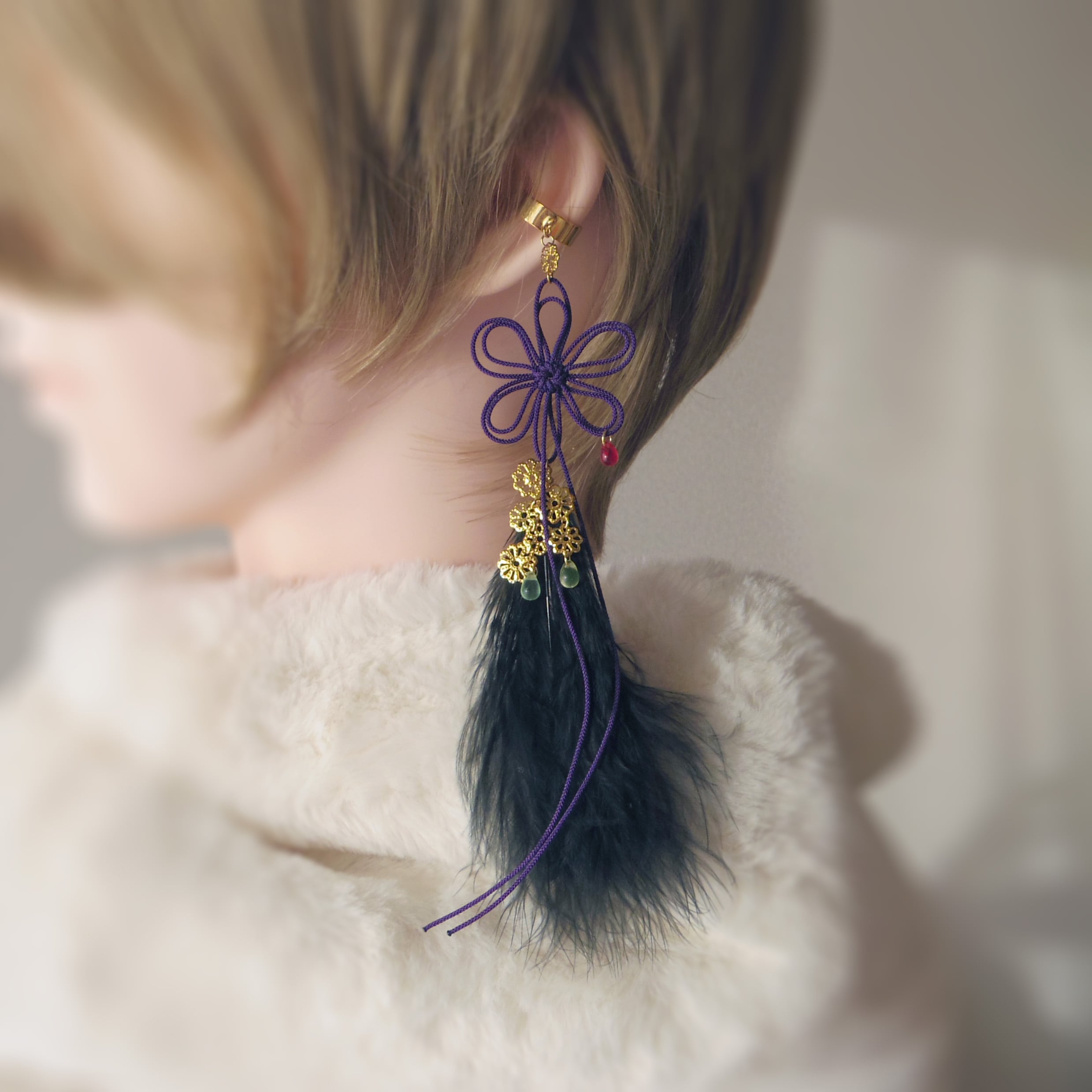 かたっぽイヤーカフ「ツヤカゼニキク」