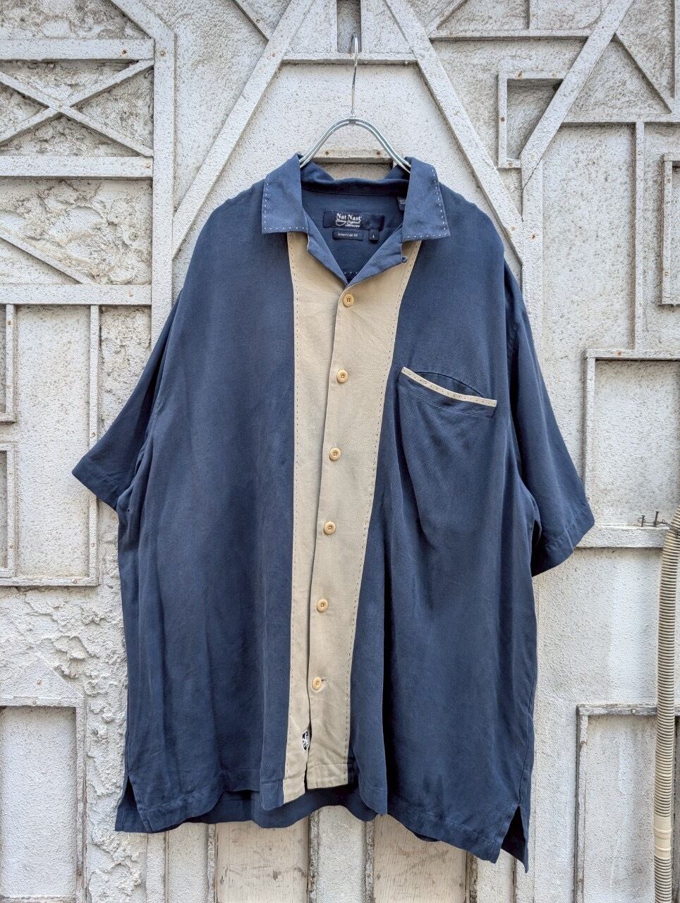 "NAT NAST" open collar shirt silk 100%