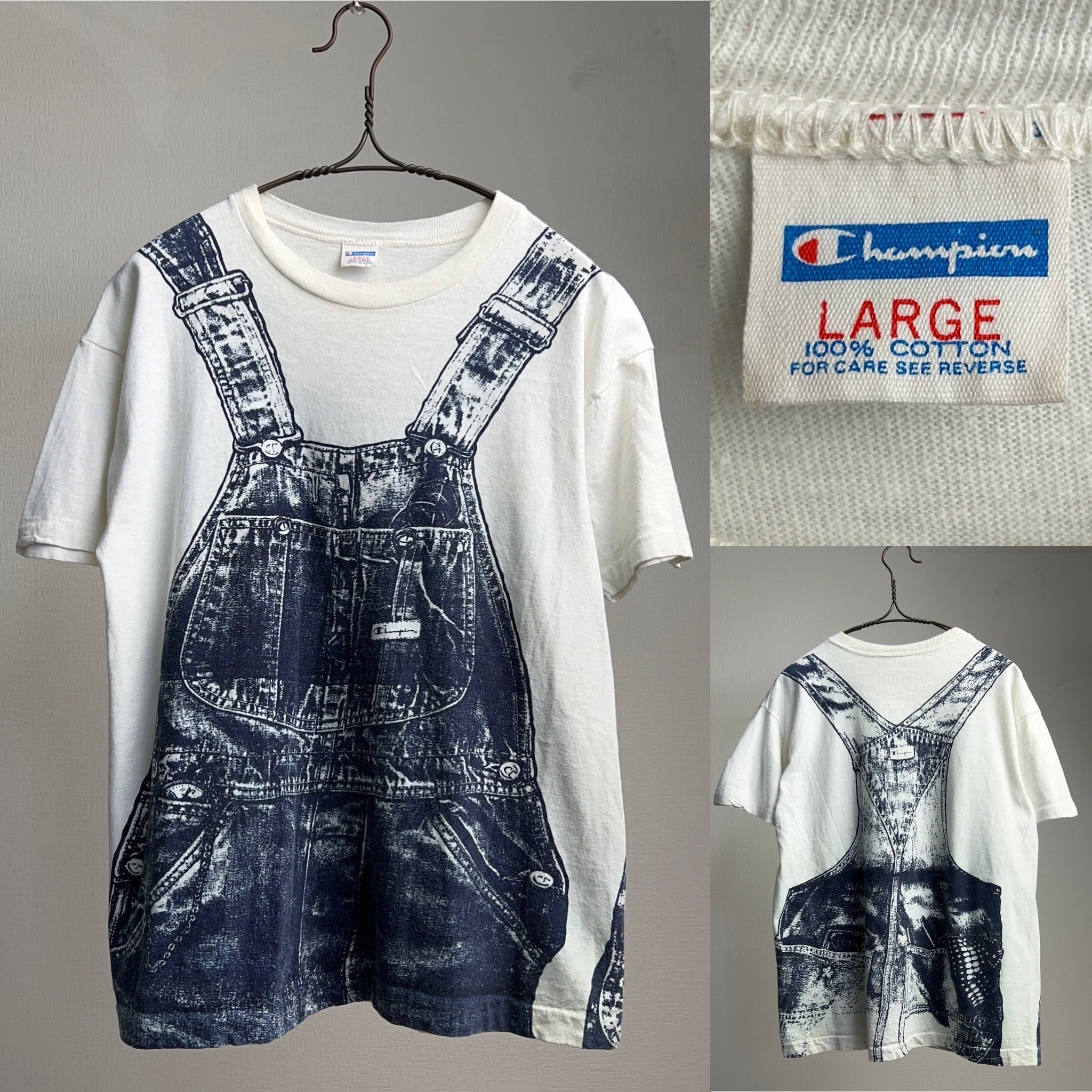 Special 70's Champion Overall print T-shirt SIZE L Special 70's Champion Overall print T-shirt SIZE L