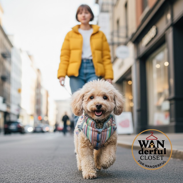 【犬服】レインボーボーダー ベスト｜小型犬・中型犬用 秋冬の軽やかレインボーカラーデザイン 1103