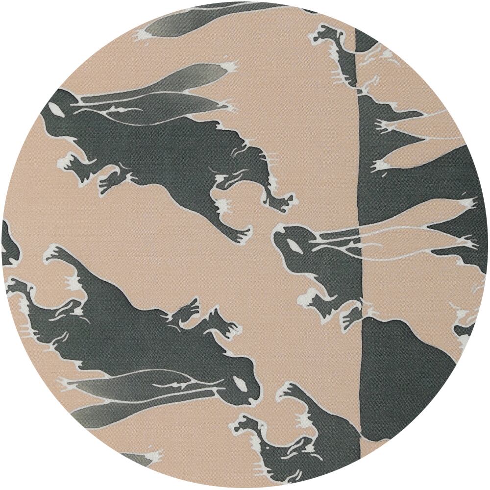 ろうけつ染　額　「ウサギ並んで」