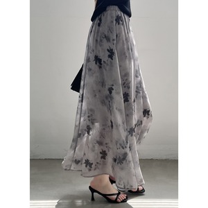 花柄 ロングフレアスカート 10014