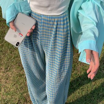 pleats plaid pants_LN0345