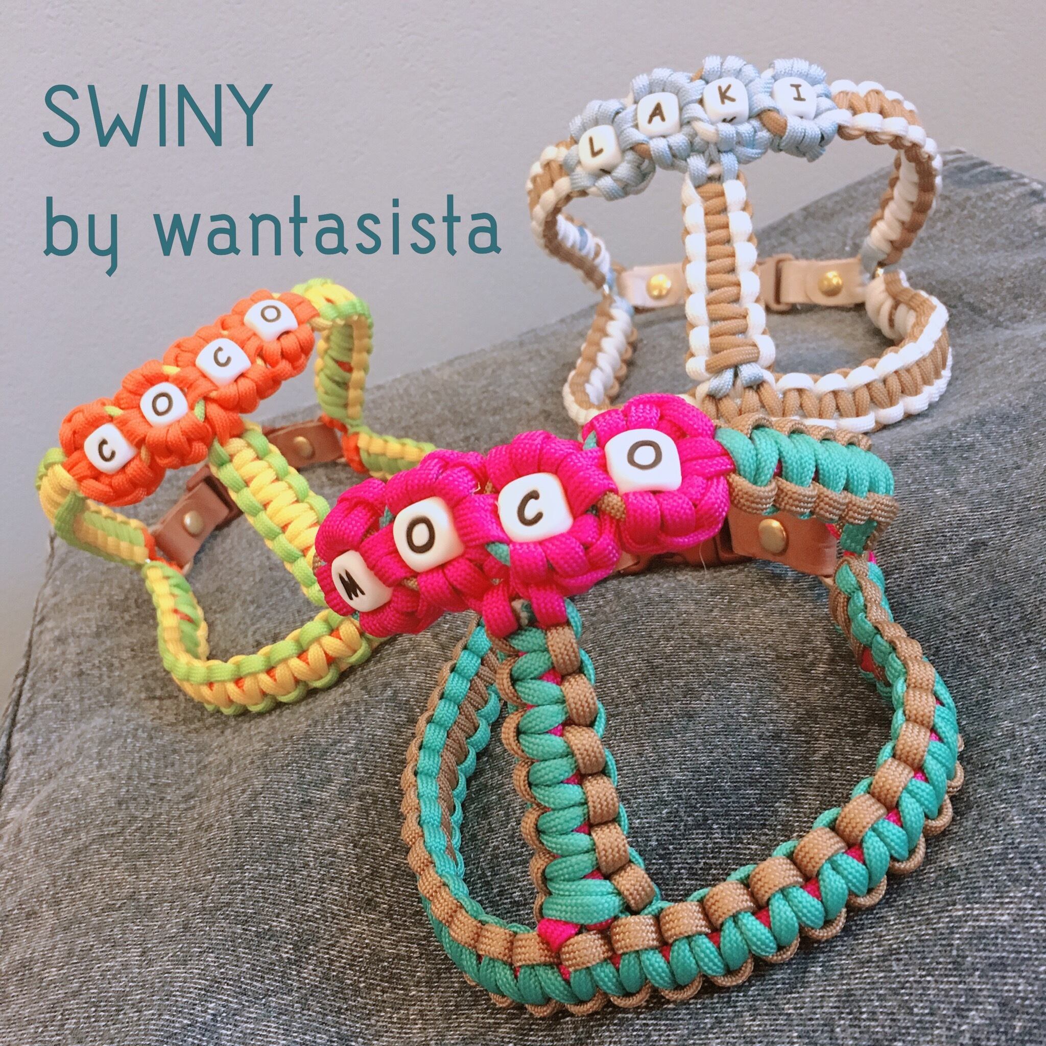 L【フラワーハーネス】名入れパラコードハーネス♡SWINY by wantasista