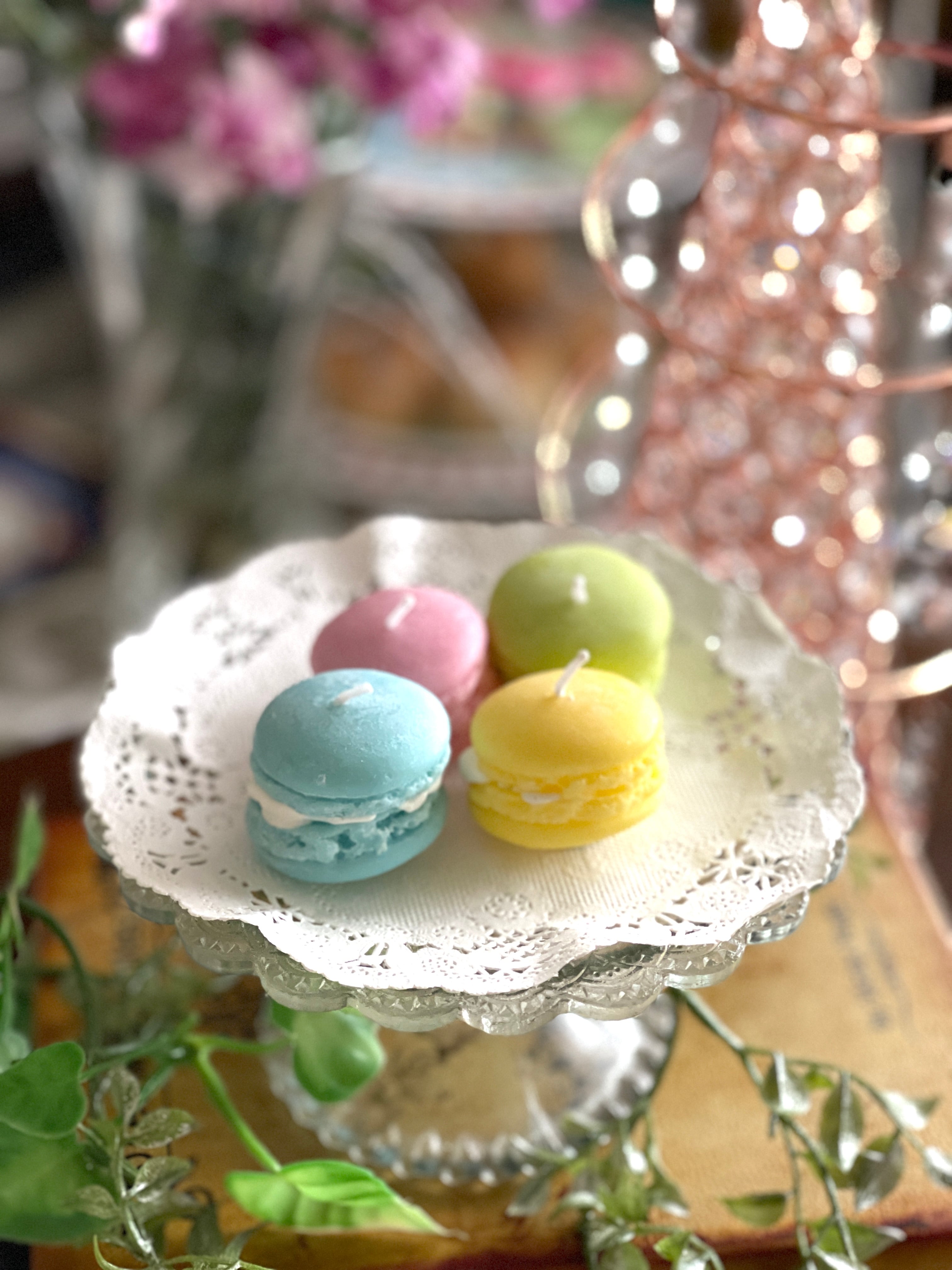 ◆オリジナルティー付き◆キャンドル◆マカロン◆2個セット◆カラフルキャンドル◆