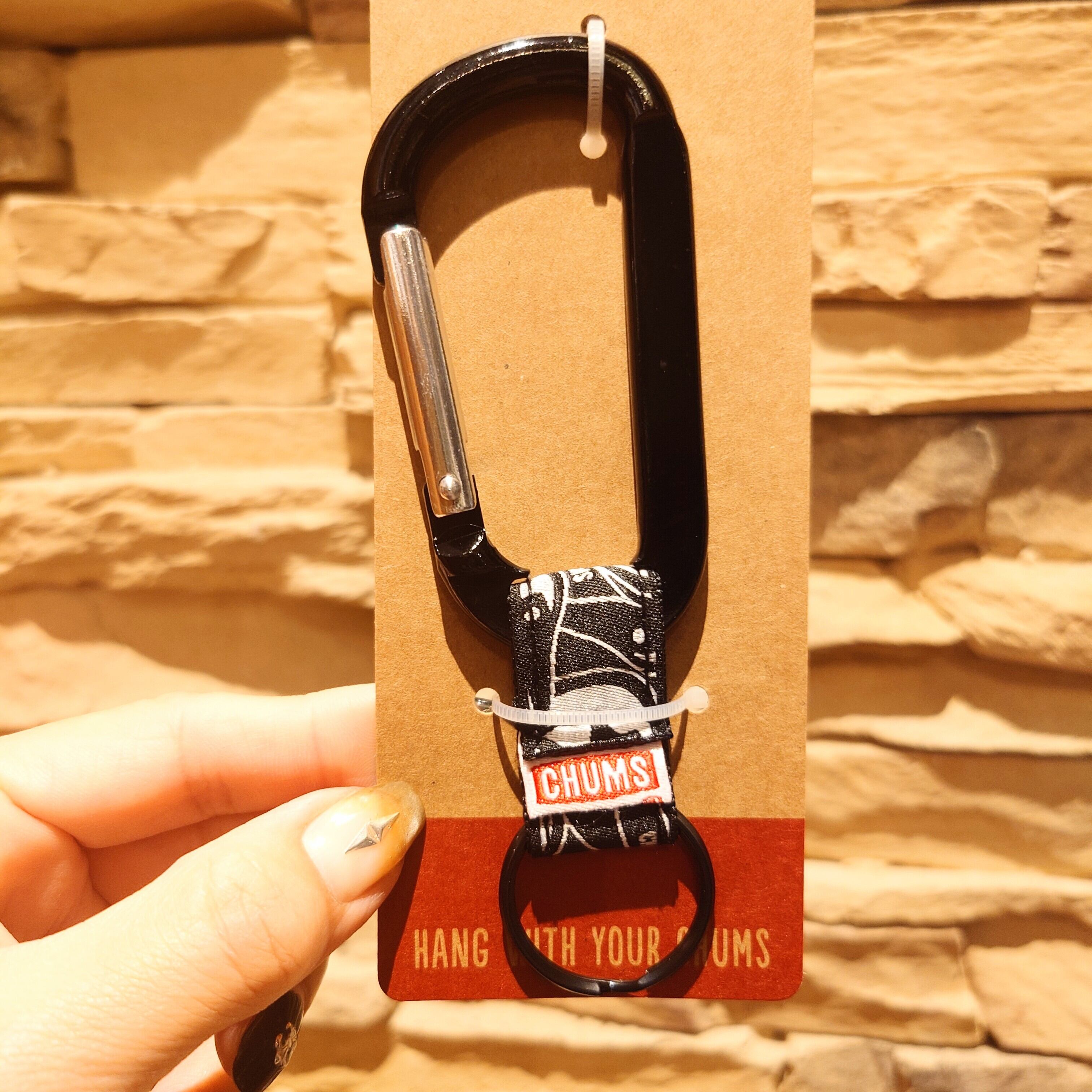 【CHUMS チャムス】カラビナキーチェーン 〈ブラック〉