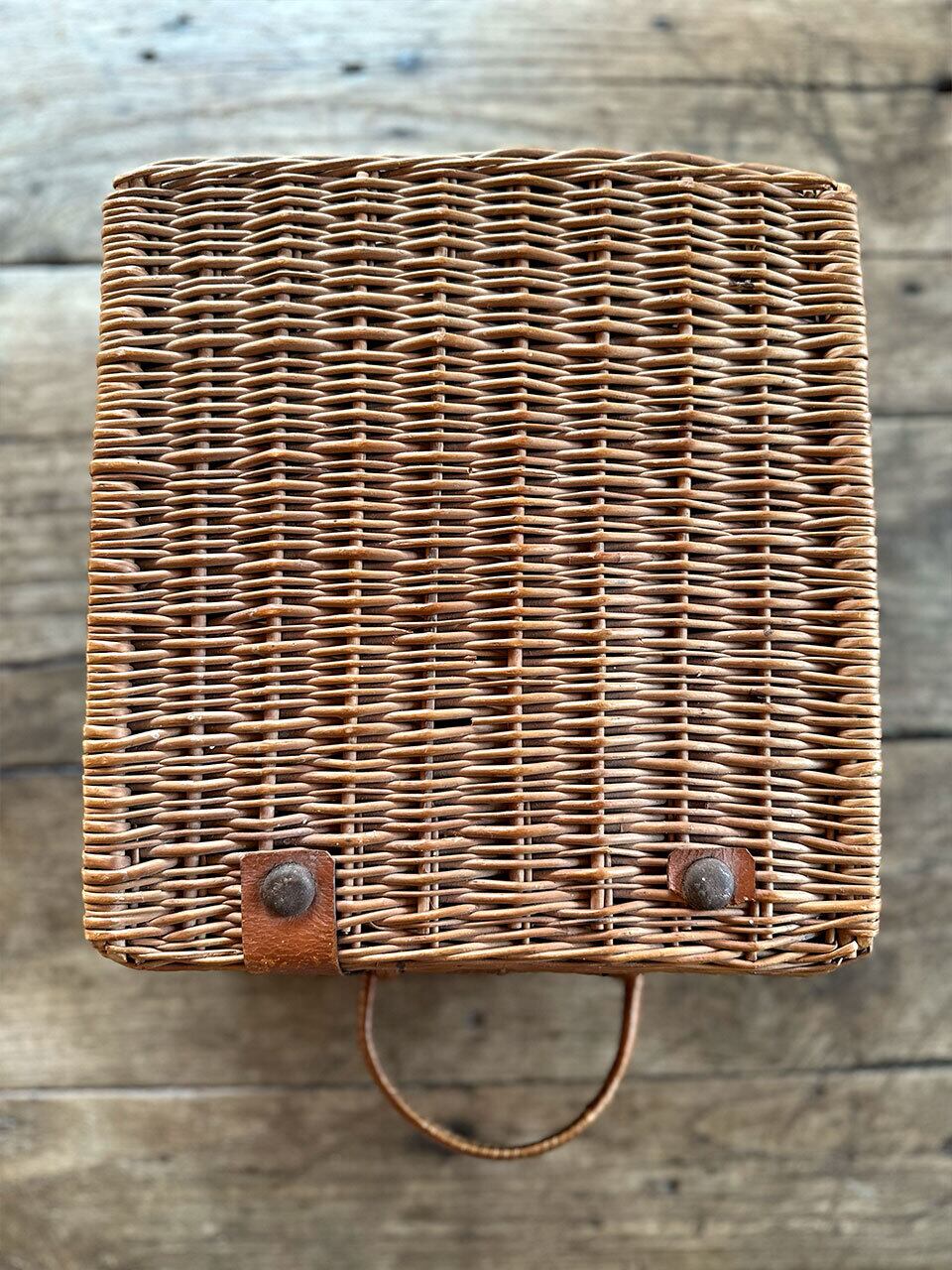 トランク型パニエ レザーベルト カゴバッグ | Brocante de La Cocotte