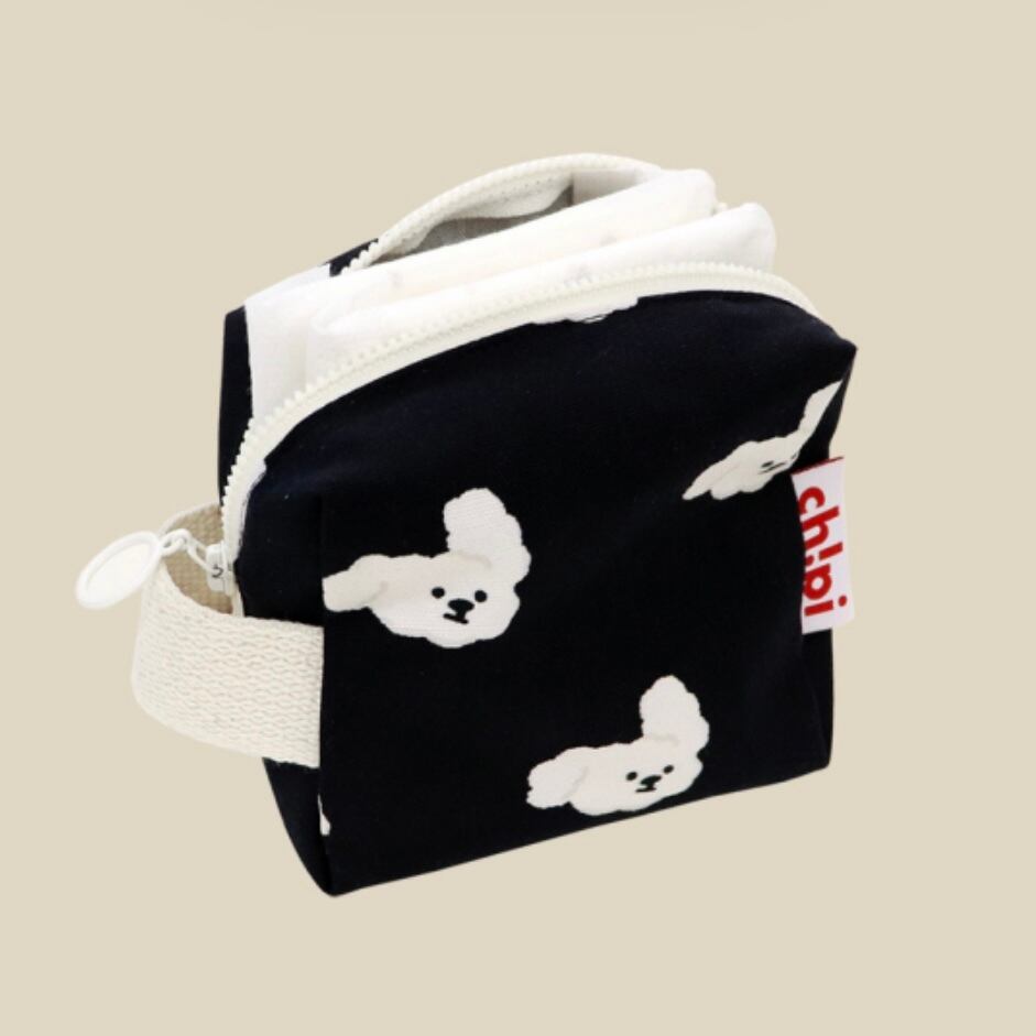 Popo Dumpling Pouch Black ポーチ スクエアポーチ 韓国雑貨 Ch Pi 韓国文房具 雑貨 La Violette