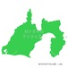 少しゆるい静岡県地図 フチなし 【I_256】 A slightly loose map of Shizuoka Prefecture without borders