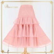 社交ダンス 衣装 スカート ピンク系 チャコット Chacott 無地 シンプル レッスン 練習 淡い チュール くすみピンク 上品 かわいい パーティー レース  花 フリル