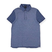 リネン混 BOSS ボス SLIM FIT 半袖 ポロシャツ S/ブルー系 メンズ