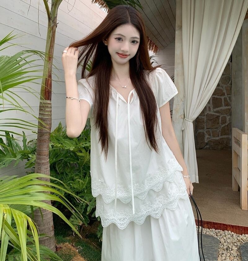 トップス シャツ ブラウス プルオーバー 白シャツ 白トップス フリル