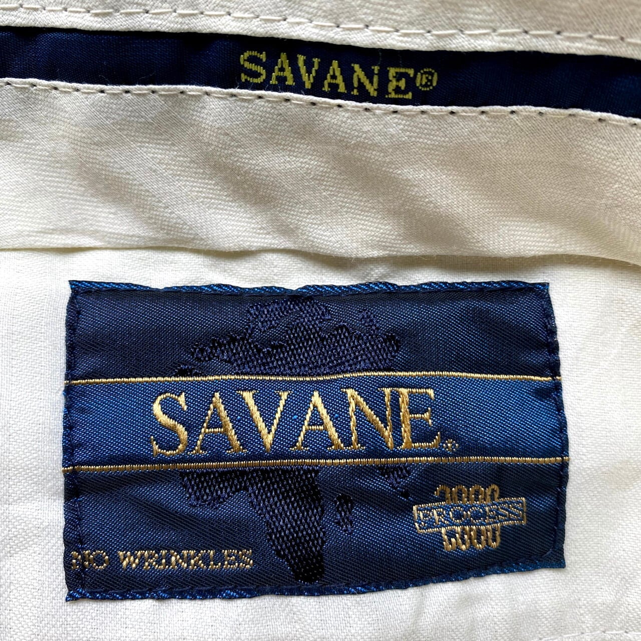 90年代 SAVANE リネン×レーヨン ツータック ワイドスラックスパンツ メンズW36 古着 90s ヴィンテージ ビンテージ ベージュ  ナチュラルカラー【スラックス,スタプレ】 cave 古着屋【公式】古着通販サイト