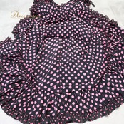 フラメンコ 衣装 prima boutique プリマブティック ドレス ワンピース ブラック系 ピンク系 黒 ピンク 水玉 ドット ボランテ フリル ダンス パーティ 発表会 リボン ダンス衣装 舞台衣装 発表会衣装 コスチューム レディース
