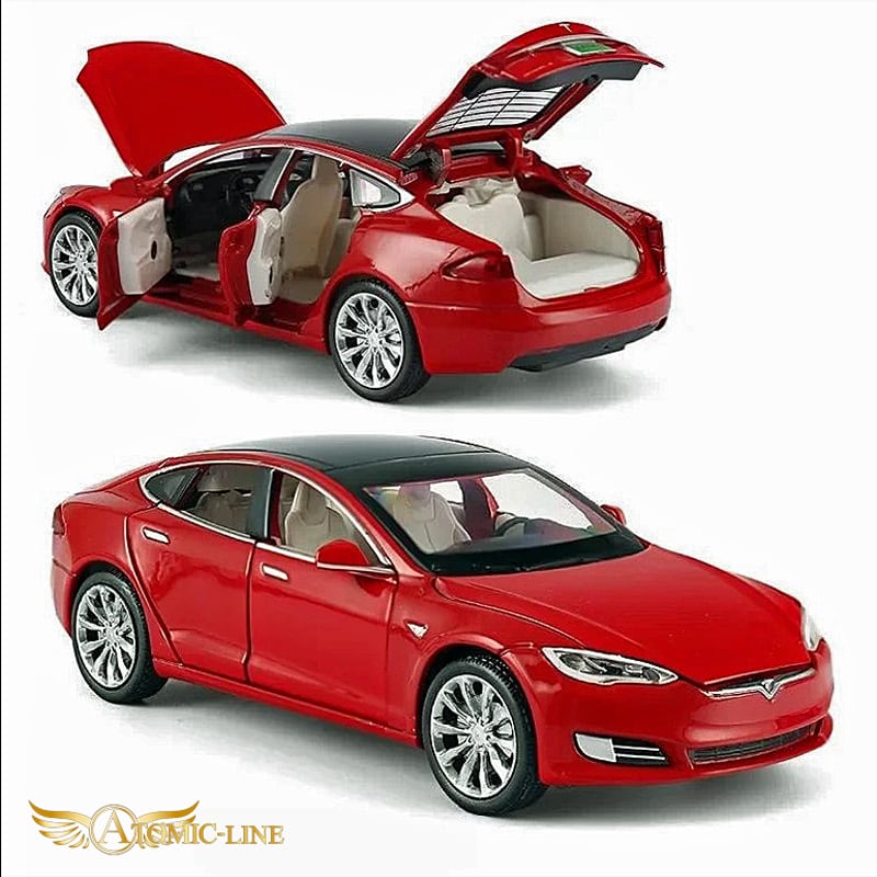 テスラ MODEL3 1/32 ミニカー 全4色 ライト点灯 サウンド 合金モデル