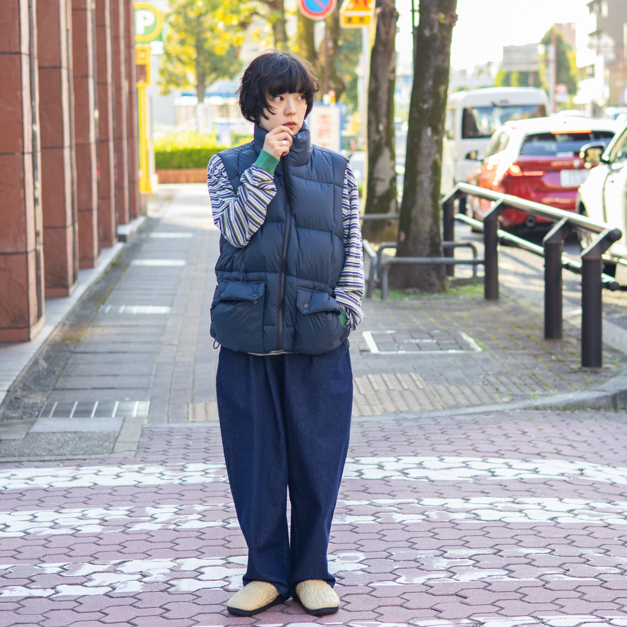UNISEX】マウンテン パッカブル ボリュームダウンベスト / ダーク
