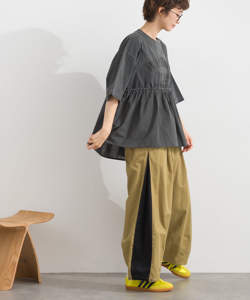K262140 ピグメント加工 布帛切替プルオーバー / Pigment-Dyed Woven