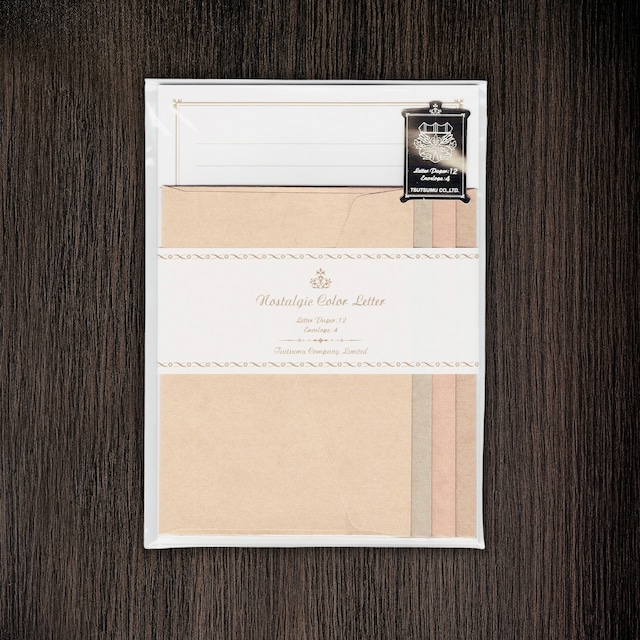 詩人の道具　レターセット ノスタルジックカラー 便箋12枚・封筒4枚 ゴールド TL0P3