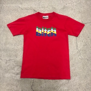 90～00s bitch skateboards/Logo print Tee/S相当/ロゴプリントT/Tシャツ/レッド/ビッチ