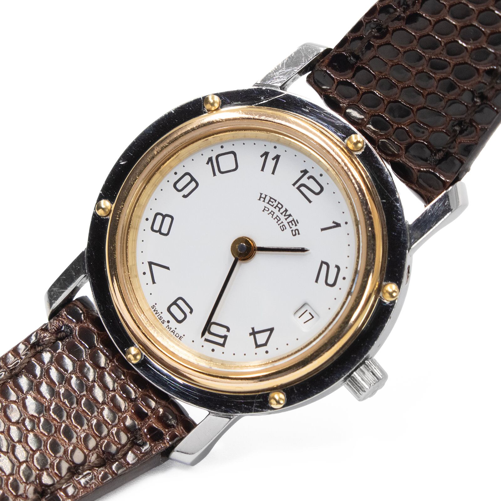 送料無料 エルメス 腕時計 レディース クリッパー 白 ホワイト