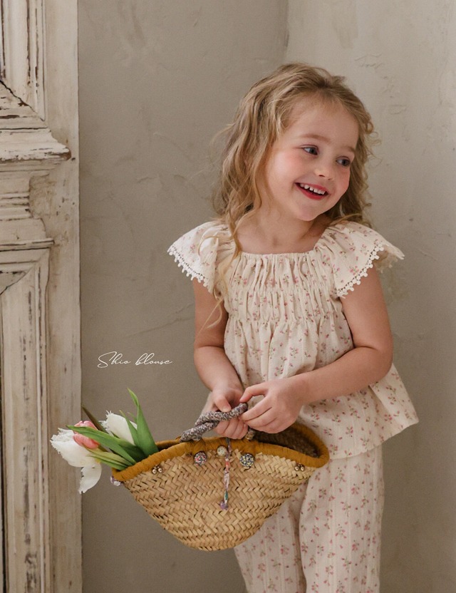 【取寄】flo｜Shio blouse｜シオブラウス｜90-140｜kids&jr｜26 summer