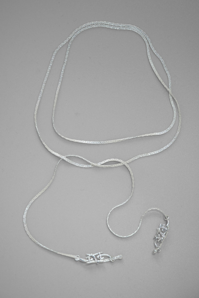 [N013]Sliver 925 logo tie necklace