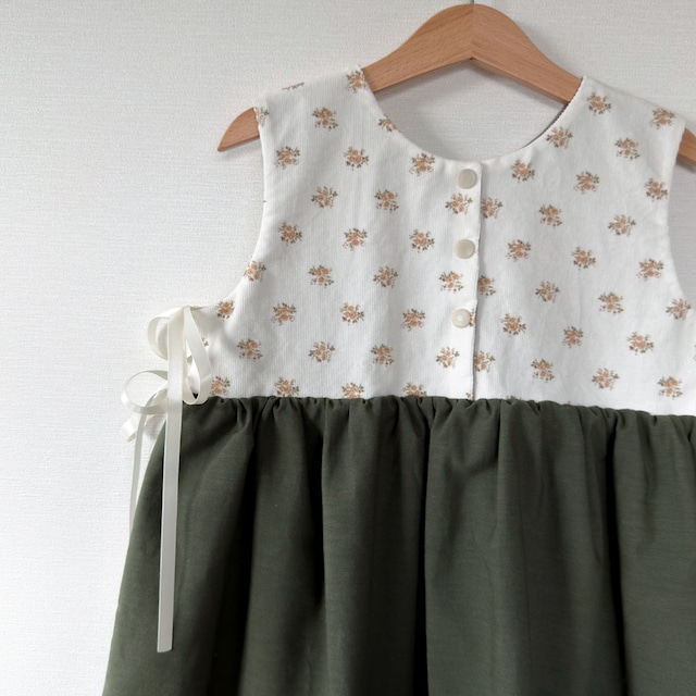 気ままワンピ aw( 90-100 ) / ハンドメイド handmade ワンピース リバーシブル エプロンワンピ 韓国 韓国生地