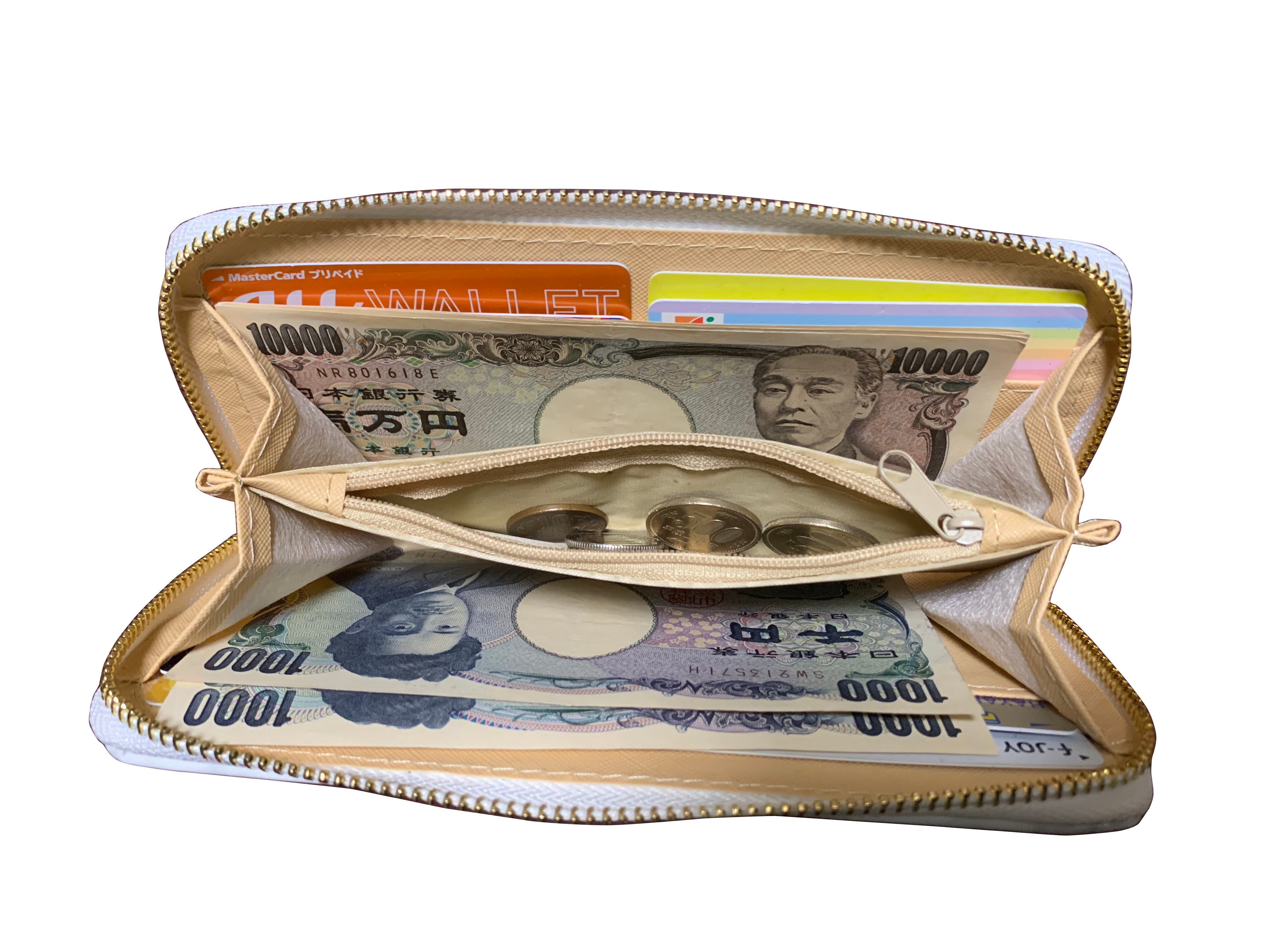 お金もカードもたっぷり収納】大理石柄☆長財布 | アルコールなしの無