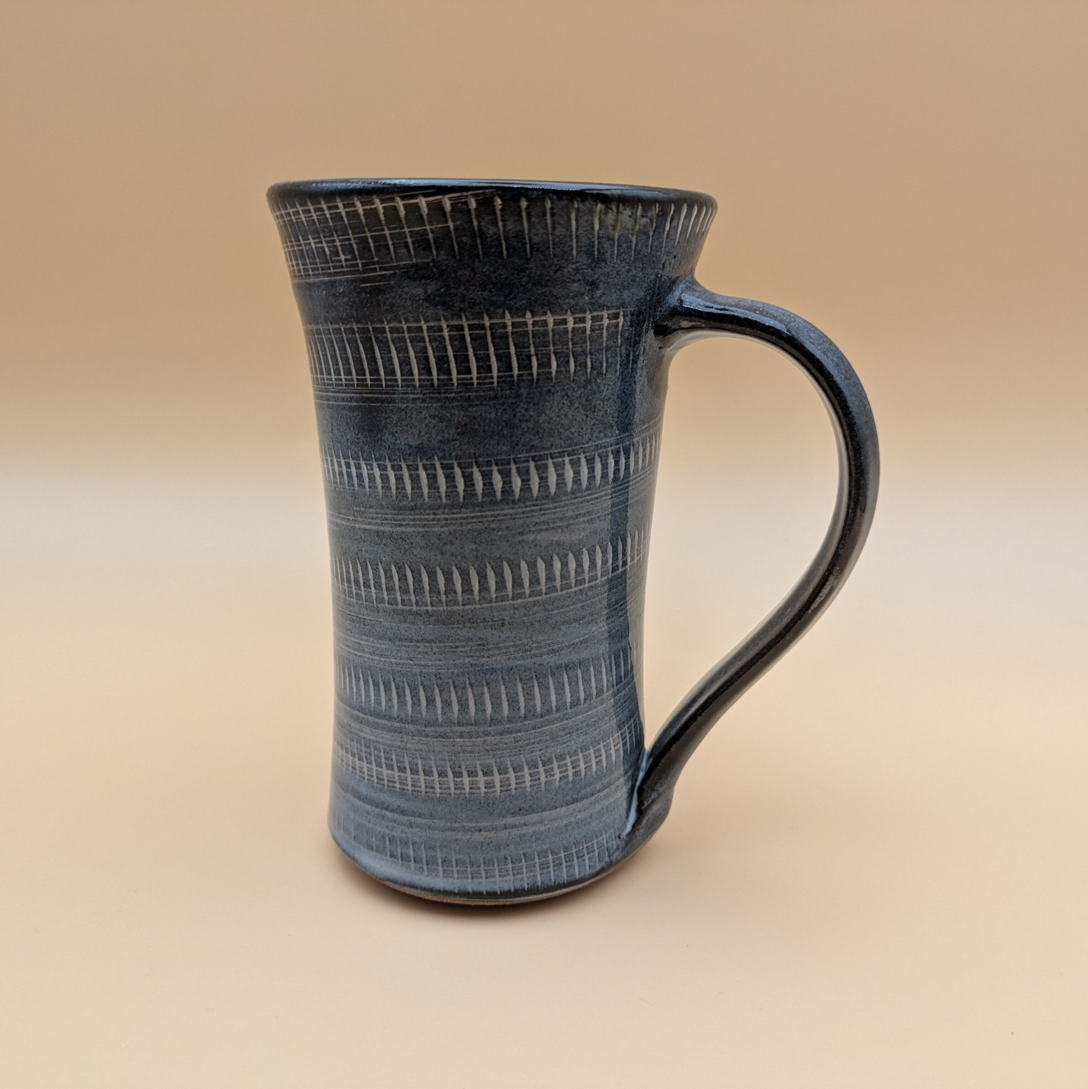 小石原焼】 マグカップ 10.5cm （緑釉 飴釉 飛び鉋） コーヒーカップ