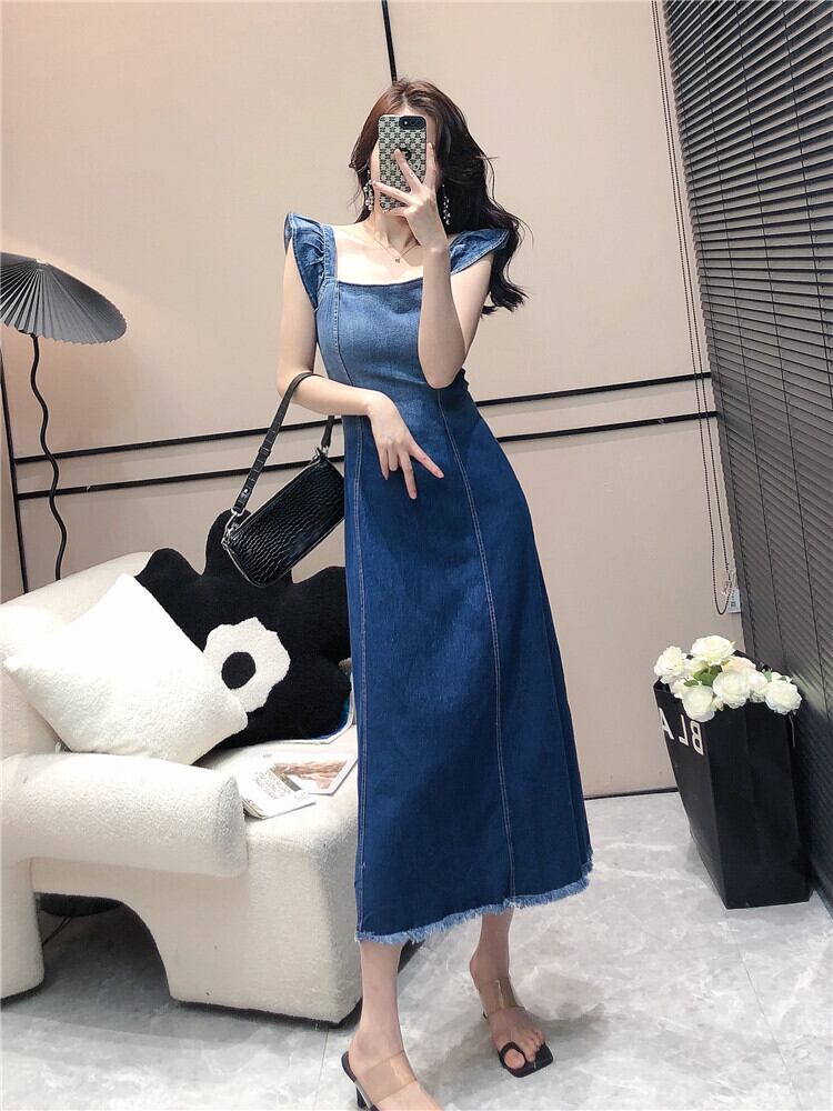 dress】レディースファッションデニムワンピース着瘦せ韓国系超