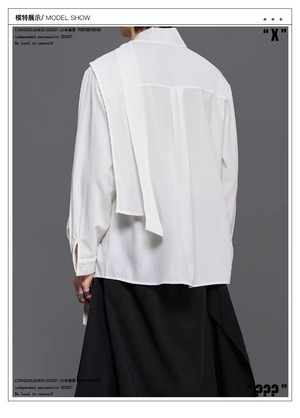 RFDRFD 26AW アシンメトリー ドレープカラー シャツ