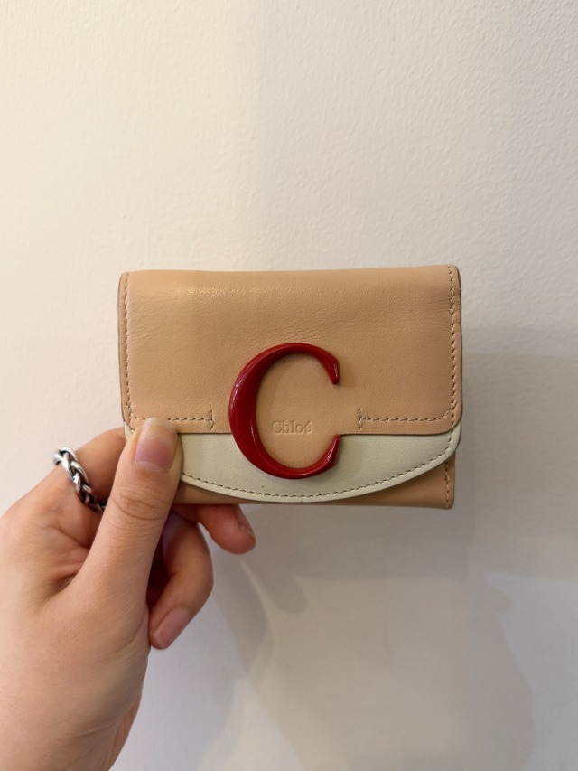 Chloe / vintage bicolor C logo wallet (O)