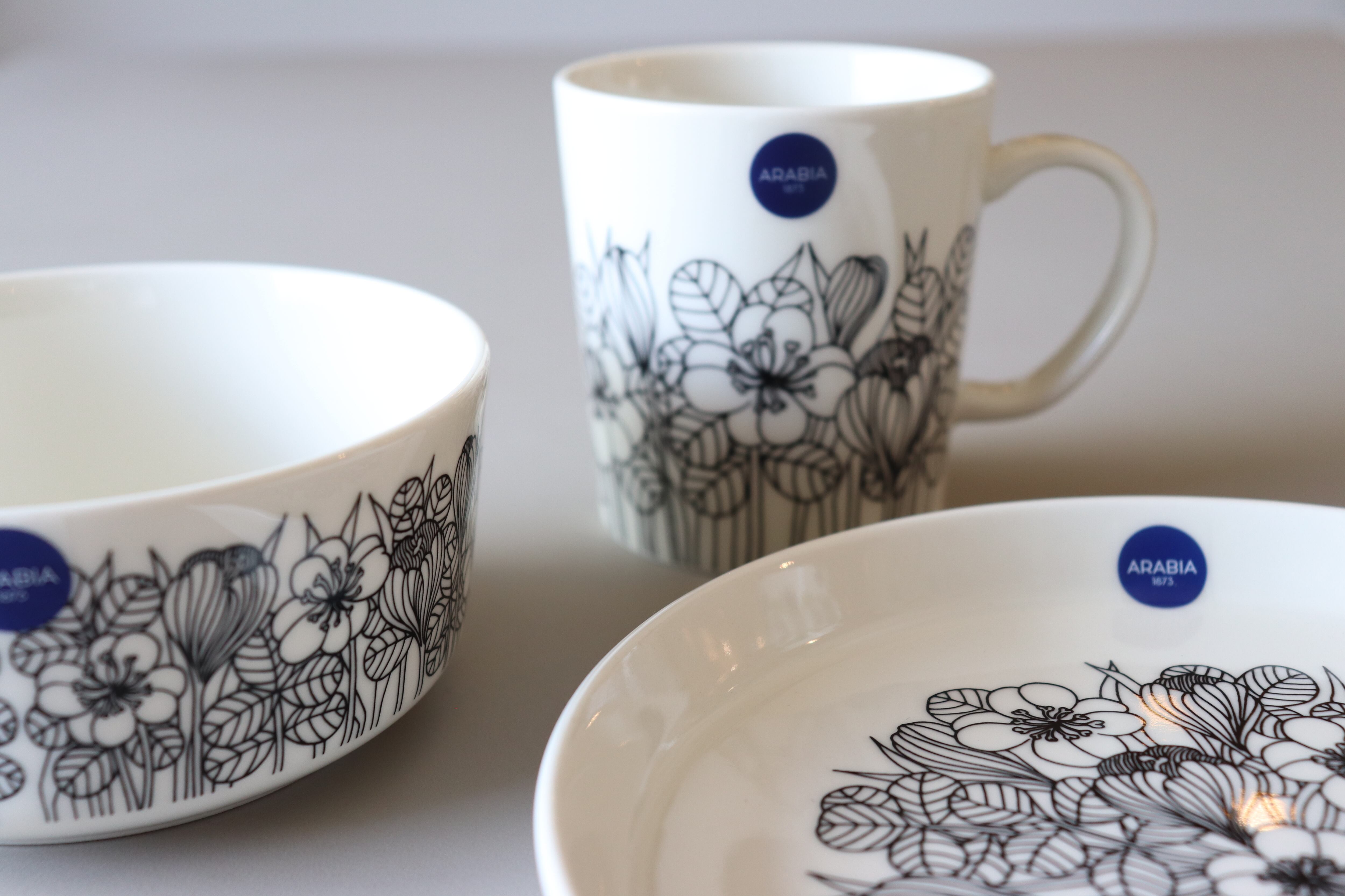 ARABIA/アラビア クロッカス プレート 19cm ブラック | Linnel Home