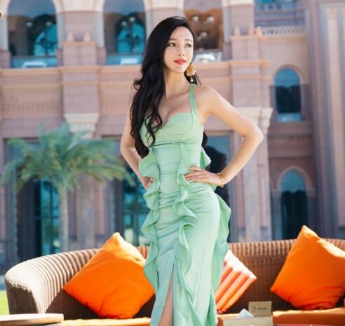 【新品未使用】オフショルダーロングドレスMサイズ ミントグリーン オフショルダー ロングドレス Mサイズ現品画像あり