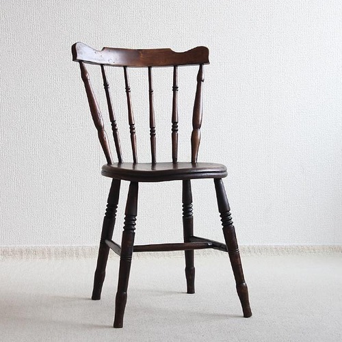 イギリス アンティーク キッチンチェア/木製椅子/一枚板座面『送料無料』CA-032