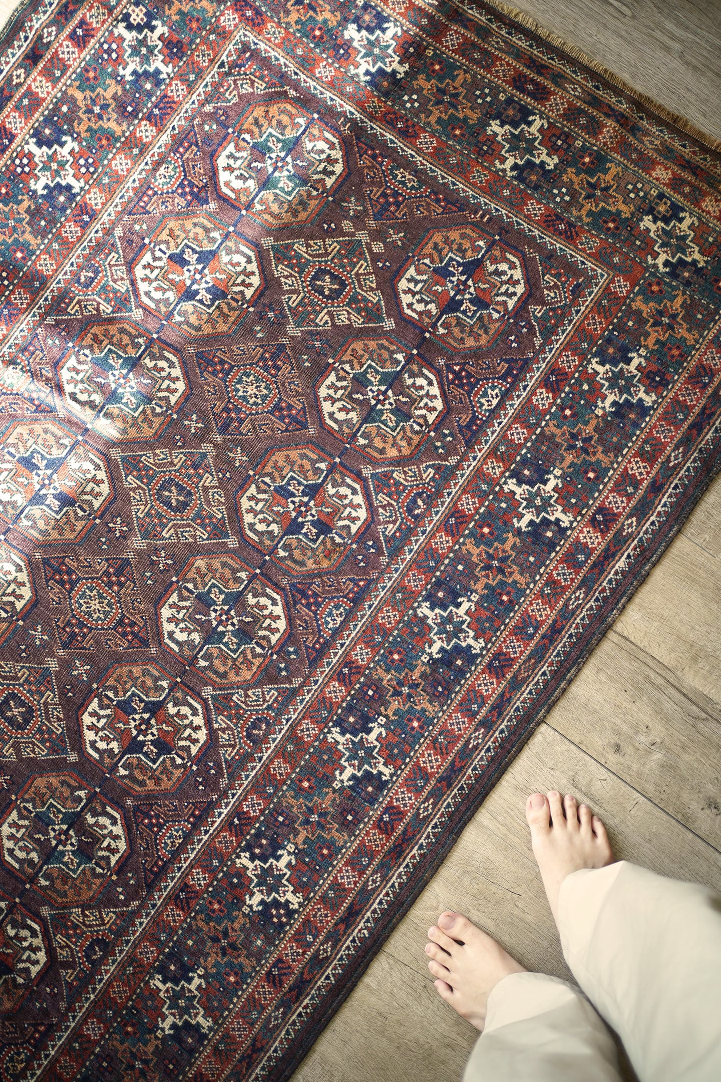 ペルシャ絨毯　ヴィンテージバルーチラグ Baluch rug 227】Antique Persian Madad khani Baluch rug 1910's | ヴィンテージ