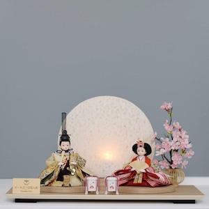 ピーカブーひな人形 ベーシックシリーズ 親王飾り 【詩 -Uta-】 ひな人形|雛人形|桜|丸型照明|和モダン