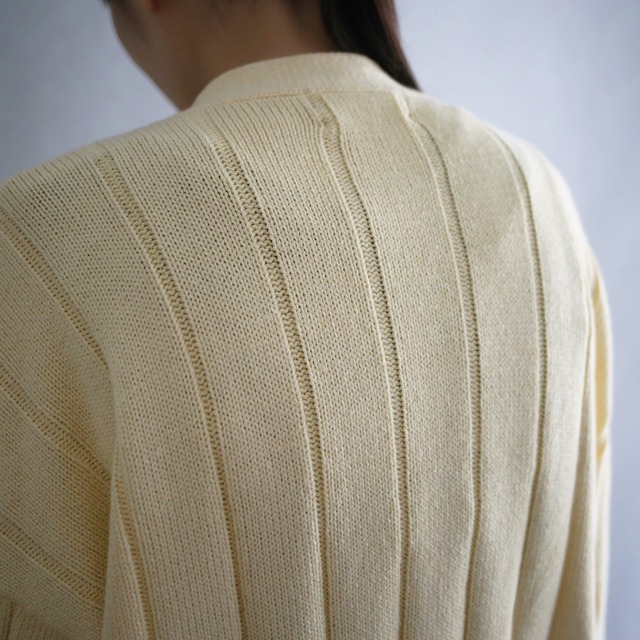 cream yellow good coloring loose silhouette cotton knit cardigan